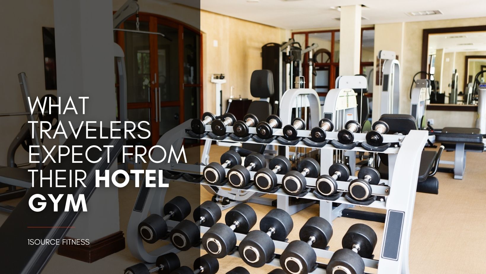 Hotel gym with a weight rack and equipment